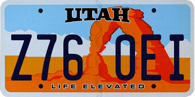 UT license plate Z760EI