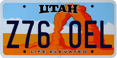 UT license plate Z760EL