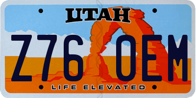 UT license plate Z760EM