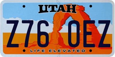 UT license plate Z760EZ