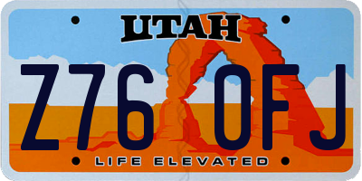 UT license plate Z760FJ