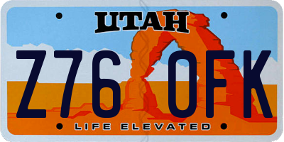 UT license plate Z760FK