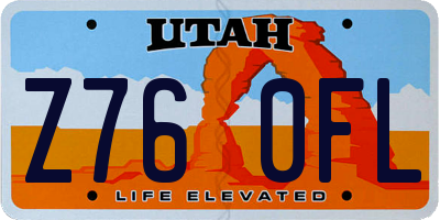 UT license plate Z760FL