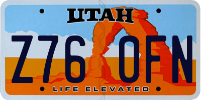 UT license plate Z760FN