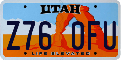 UT license plate Z760FU