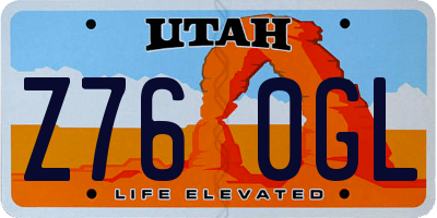 UT license plate Z760GL