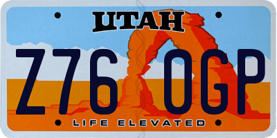 UT license plate Z760GP