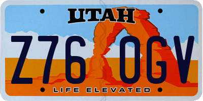 UT license plate Z760GV