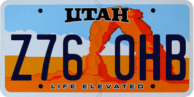UT license plate Z760HB