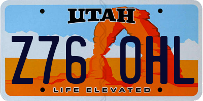 UT license plate Z760HL