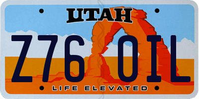 UT license plate Z760IL
