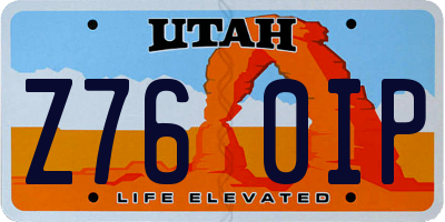 UT license plate Z760IP