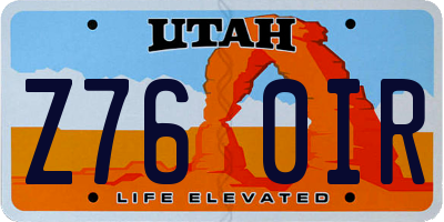 UT license plate Z760IR