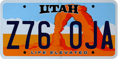 UT license plate Z760JA