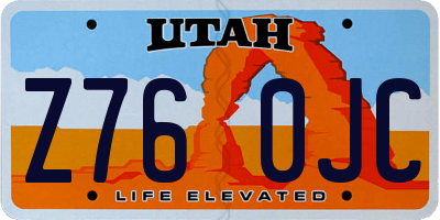 UT license plate Z760JC
