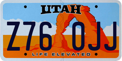 UT license plate Z760JJ