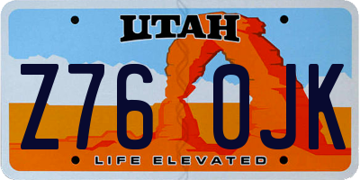 UT license plate Z760JK