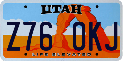 UT license plate Z760KJ