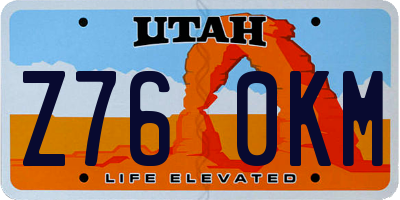 UT license plate Z760KM