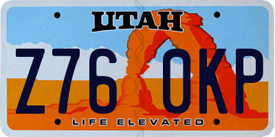 UT license plate Z760KP
