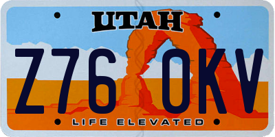 UT license plate Z760KV