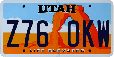 UT license plate Z760KW
