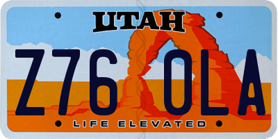 UT license plate Z760LA