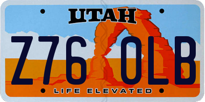 UT license plate Z760LB