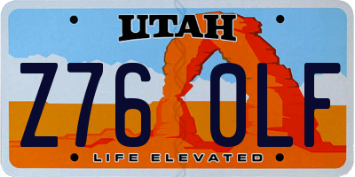 UT license plate Z760LF