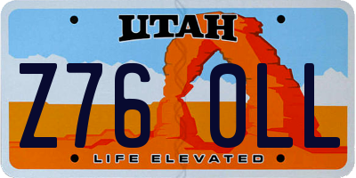 UT license plate Z760LL