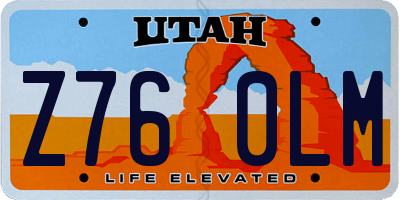 UT license plate Z760LM