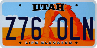 UT license plate Z760LN