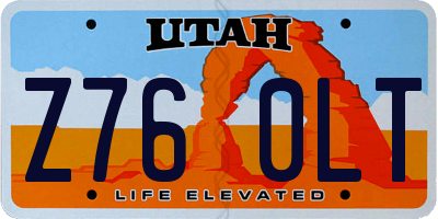 UT license plate Z760LT
