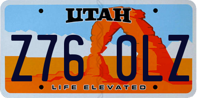 UT license plate Z760LZ