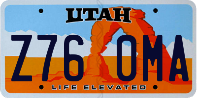 UT license plate Z760MA