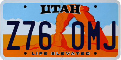 UT license plate Z760MJ