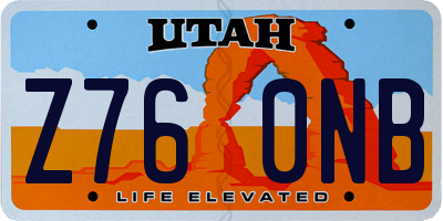 UT license plate Z760NB