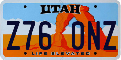 UT license plate Z760NZ