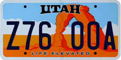 UT license plate Z760OA