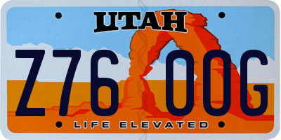 UT license plate Z760OG