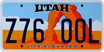 UT license plate Z760OL