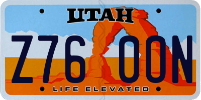 UT license plate Z760ON