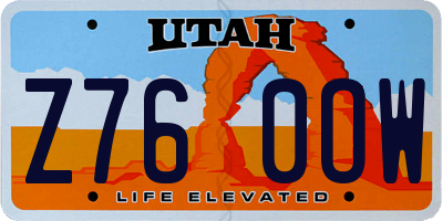 UT license plate Z760OW