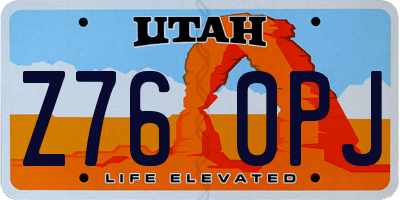 UT license plate Z760PJ