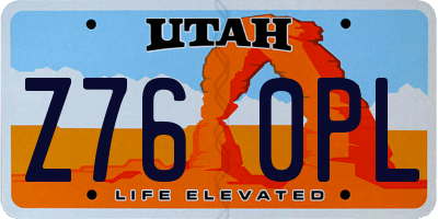UT license plate Z760PL