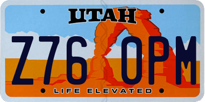 UT license plate Z760PM