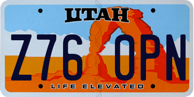 UT license plate Z760PN