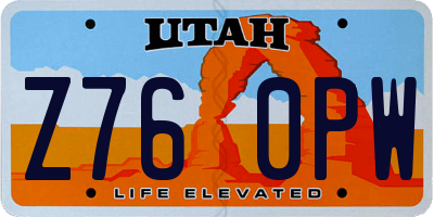 UT license plate Z760PW