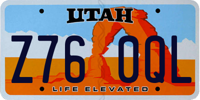 UT license plate Z760QL
