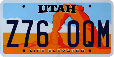 UT license plate Z760QM